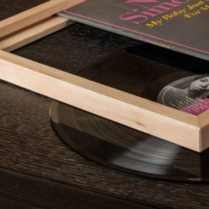 Objets insolites - Cadre à vinyle en bois - simple album