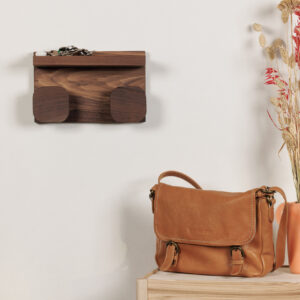 Porte manteau étagère en noyer - Petit modèle