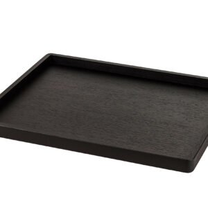Plateau de service en bois, coloris noir, grand modèle