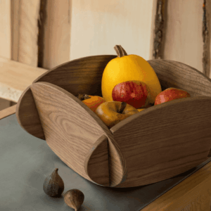 Corbeille à fruit en noyer massif